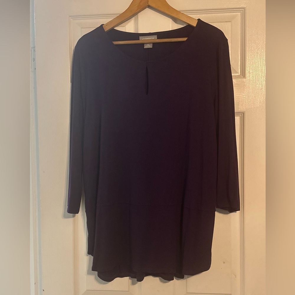 Liz Claiborne Women's Deep Purple Long Sleeve Tee
